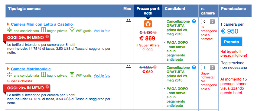 booking offerta new york